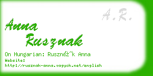 anna rusznak business card